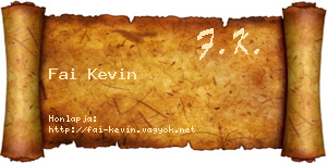 Fai Kevin névjegykártya