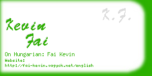 kevin fai business card